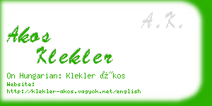 akos klekler business card
